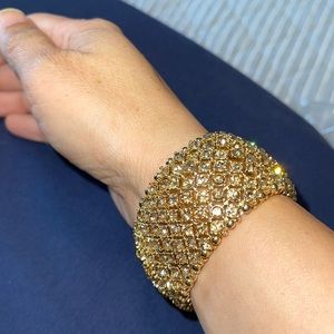 Gold Swarovski crystal elastic bracelet